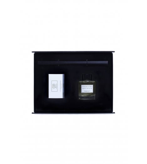 Coffret - Bougie Parfumée Thé Blanc & Figue & Savon Diamant